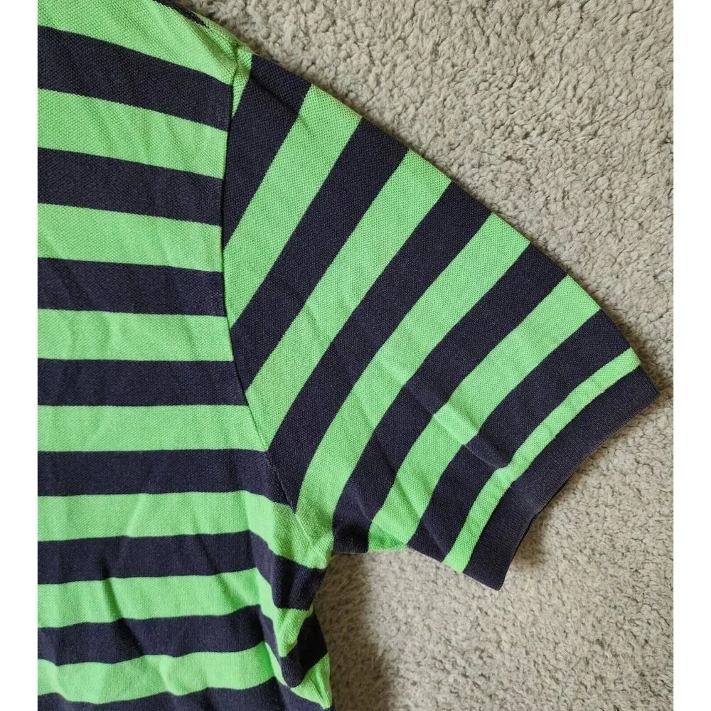 Polo by Ralph Lauren‎ Green & Blue Striped Pony Logo Polo Shirt Size XXL Cotton